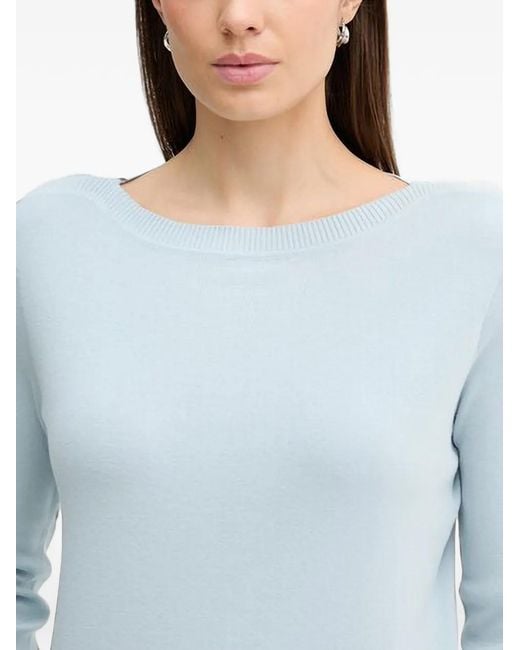 Benetton Blue Boat-Neck Knitwear