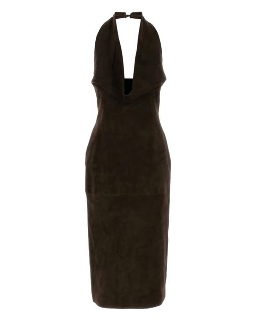 Magda Butrym V-neck Sleeveless Dress Black