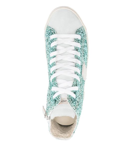 Philippe Model Blue Glitter Sneakers