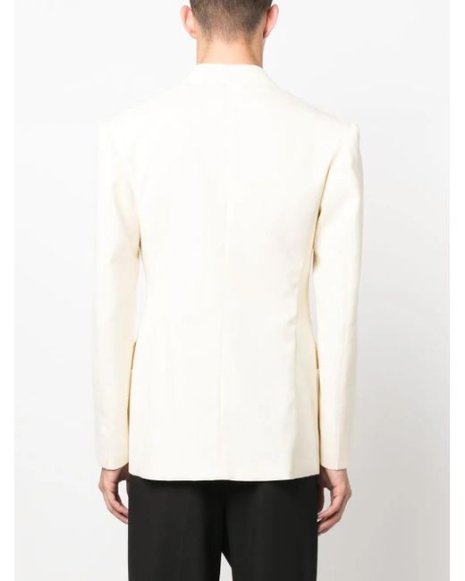 Maison Margiela Natural Double-Breasted Mohair-Silk Blazer for men