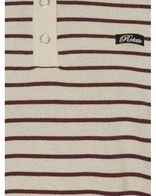 ROTATE BIRGER CHRISTENSEN Natural Gestreiftes Poloshirt