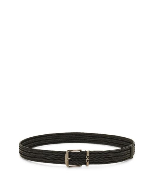 Ferragamo White Woven Belt for men