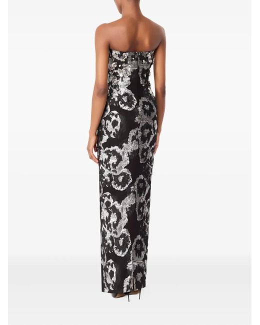 Jenny Packham White Floral-Jacquard Maxi Dress