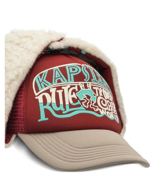 Kapital White Graphic Shearling Hat for men