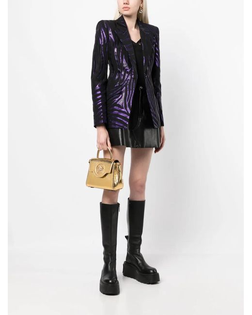 Versace Metallic Small La Medusa Python-Effect Tote Bag