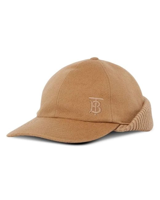 Burberry Natural Tb Monogram-Embroidered Reconstructed Cap for men