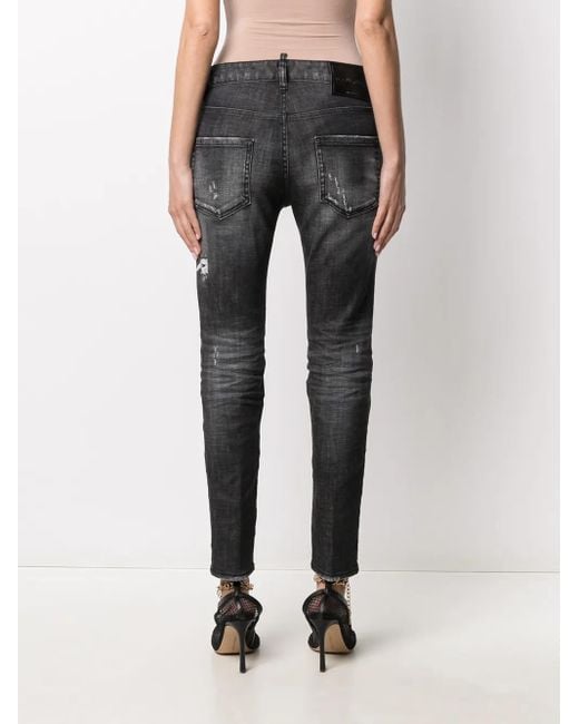 DSquared² Multicolor Distressed-effect Logo-patch Denim Jeans