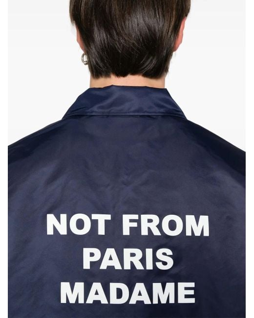 Drole de Monsieur Blue La Veste Slogan Jacket for men