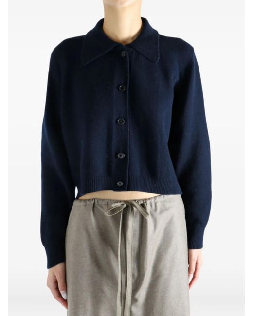 Margaret Howell Blue Collared Buttoned Cardigan