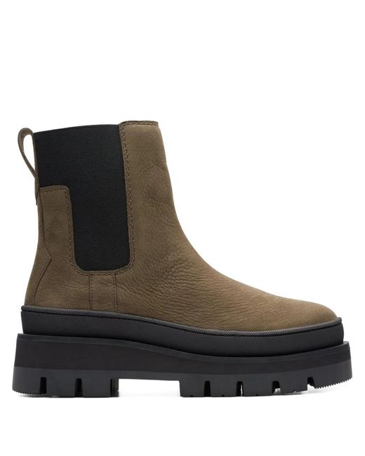 Clarks Brown Orianna Round-Toe Boots