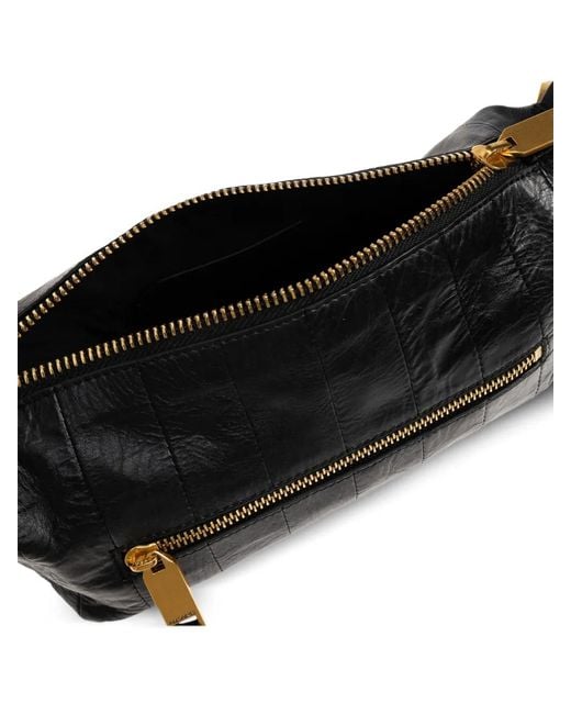 AllSaints Black Vega Zipped Shoulder Bag