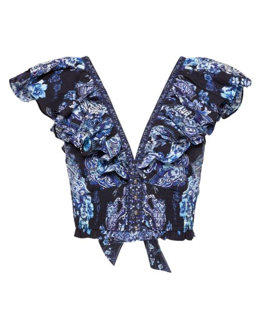 Camilla Blue Delft Dinasty Floral-print Vest