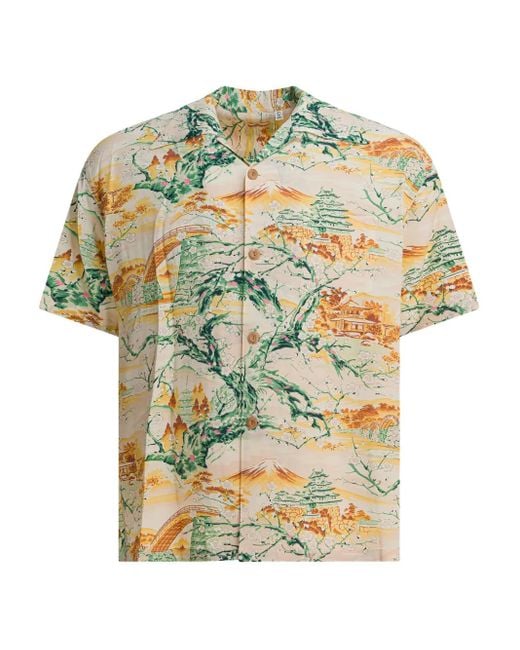 Sun Surf Hemd Mit Japanischem Print in Natural für Herren