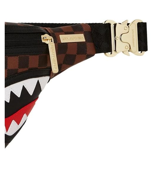 Sprayground Brown Check-Pattern Belt Bag