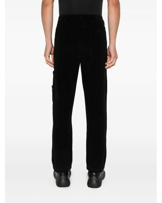 Stone Island Black Corduroy Trousers for men