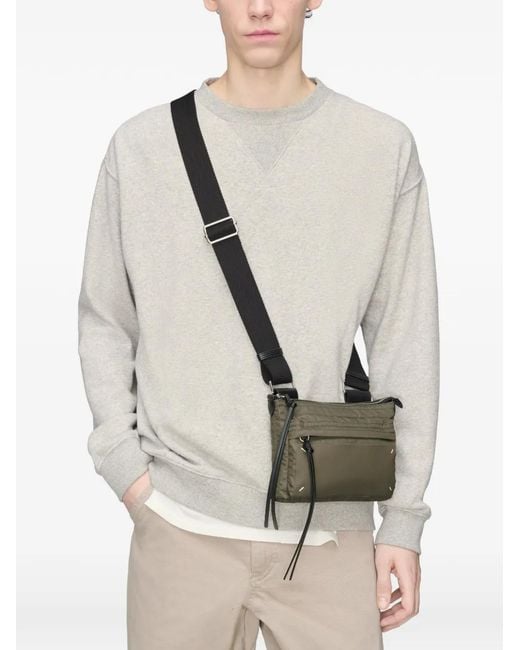 Maison Margiela Gray Four-Stitch Messenger Bag for men