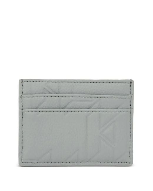Karl Lagerfeld Gray Logo-Embossed Cardholder for men