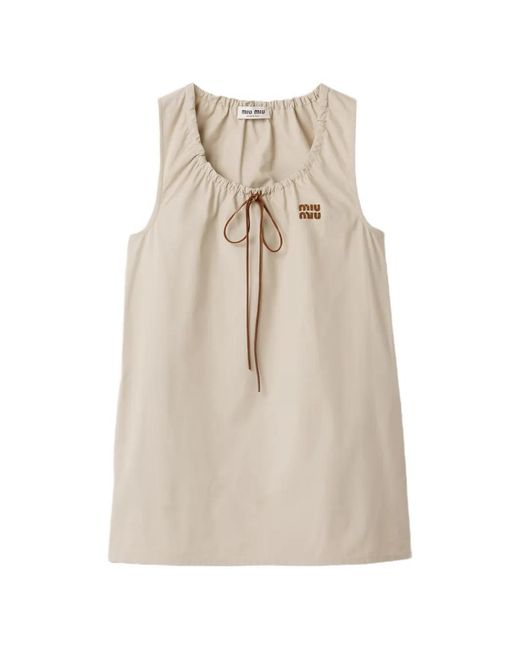 Miu Miu Natural Panama Cotton Dress