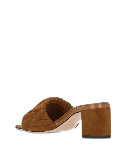 Sandales En Cuir À Design Matelassé 55 Mm Miu Miu en coloris Brown