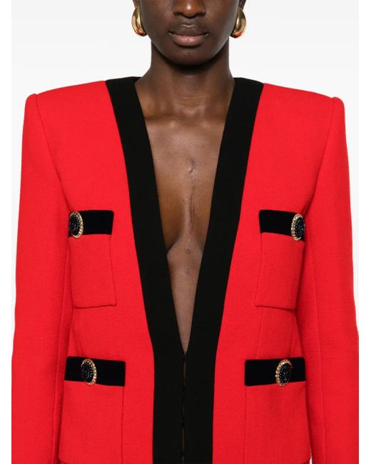 Veste À Poches Multiples Balmain en coloris Red