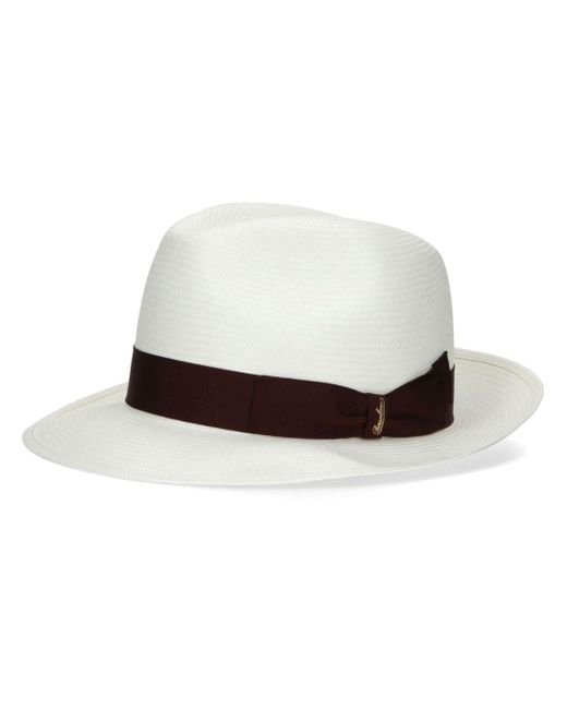 Borsalino White Federico Medium-brim Panama Hat for men
