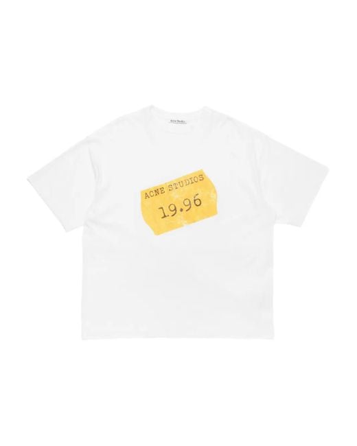 Acne White Cotton-Blend T-Shirt