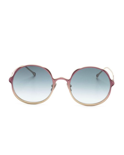 Rigards Blue Round-Frame Sunglasses