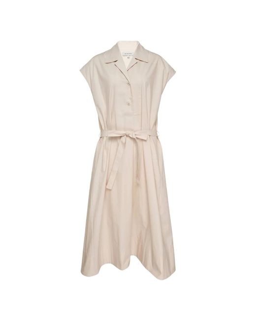 Lee Mathews Natural Gilbert Belted Dress