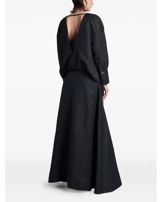 BATAKOVIC Belgrade Black V-Neck Open-Back Dress