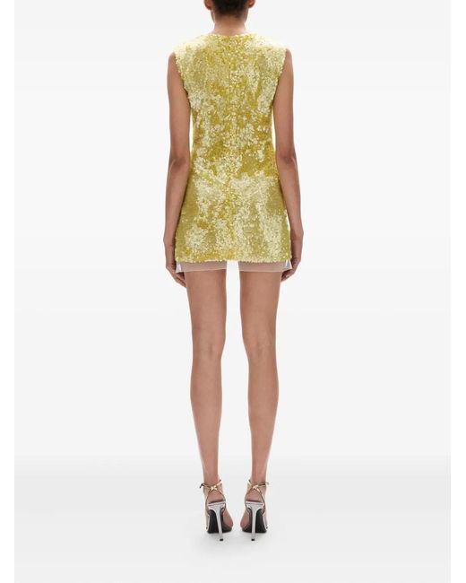 Rachel Gilbert Yellow Kaia Sequin Mini Dress