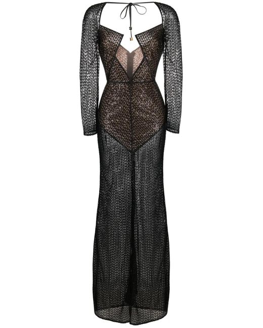 Elisabetta Franchi Black Red Carpet Dress