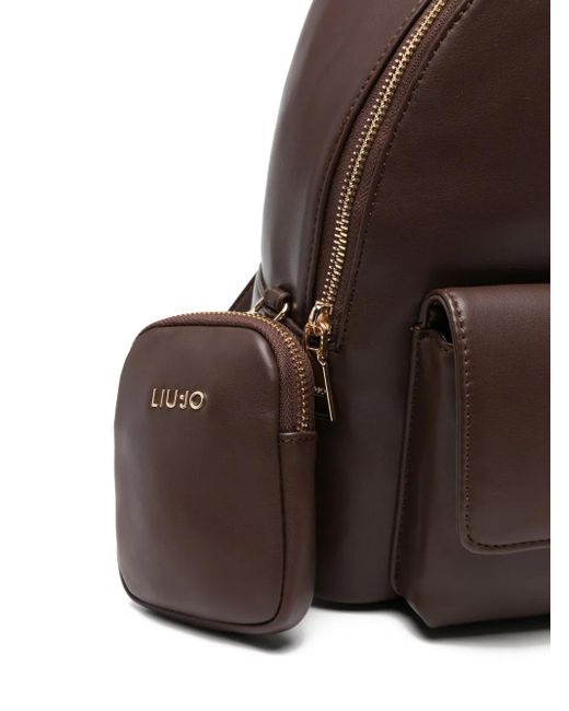 Liu Jo Brown Chain-Strap Backpack