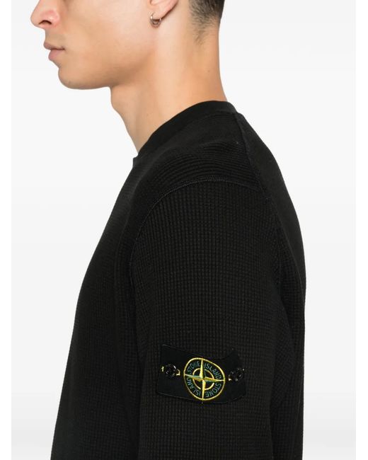 Stone Island Black Cotton Crewneck Sweatshirt for men