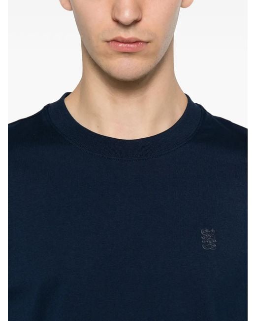 Sandro Blue Logo-Patch T-Shirt for men