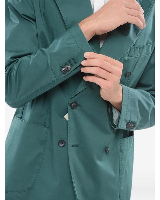 Corneliani Green Double-Breasted Peak-Lapel Jacket for men