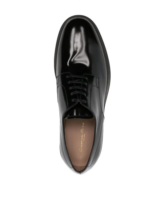 Gianvito Rossi Black Polished-Finish Oxford Shoes for men