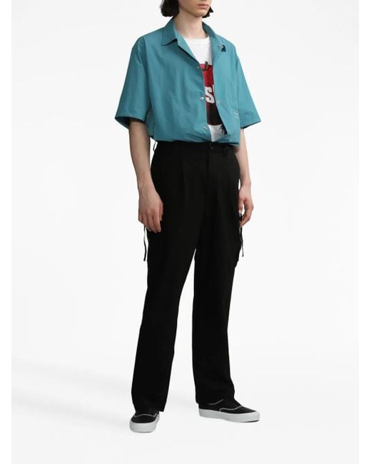 Undercover Black Zip-Detail Straight-Leg Trousers for men