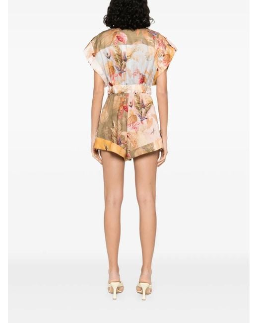 Zimmermann Pink Ascension Cuffed Playsuit