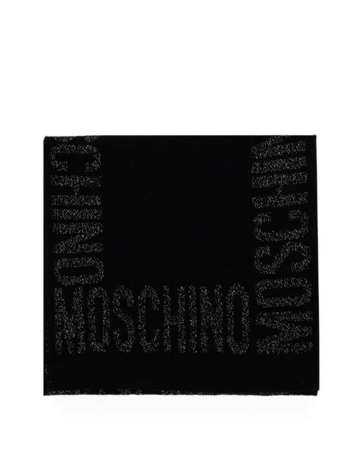 Sciarpa Lurex Con Logo di Moschino in Black
