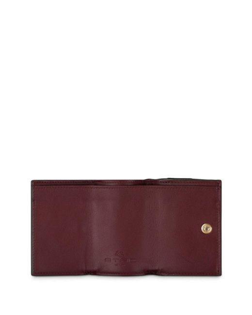 Etro Purple Paisley-jacquard Leather Wallet
