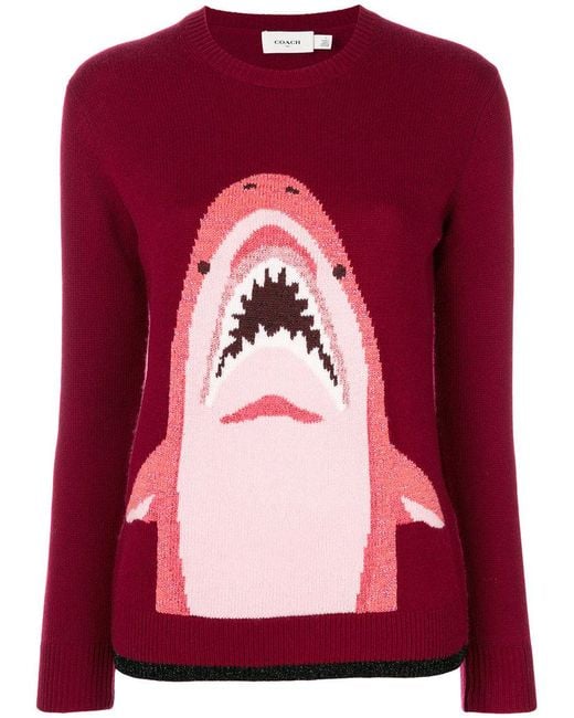 COACH Red Shark Sweater