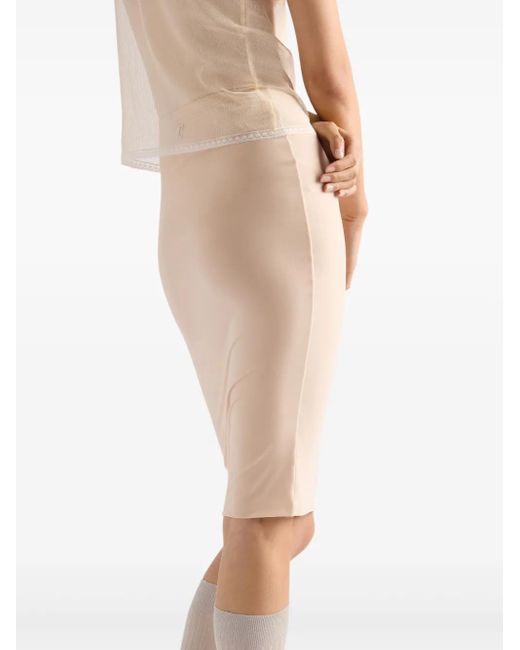 Prada Natural Stretch Slip Mini Skirt