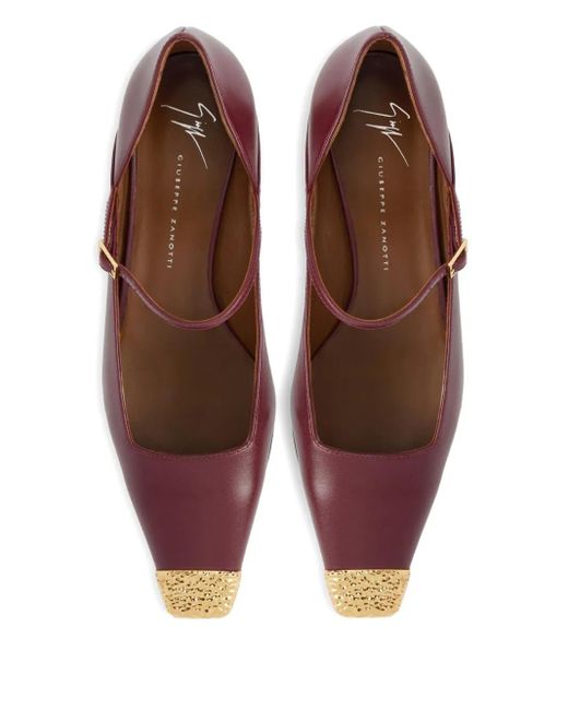 Giuseppe Zanotti Brown Ankle-Strap Metallic-Toe Pumps