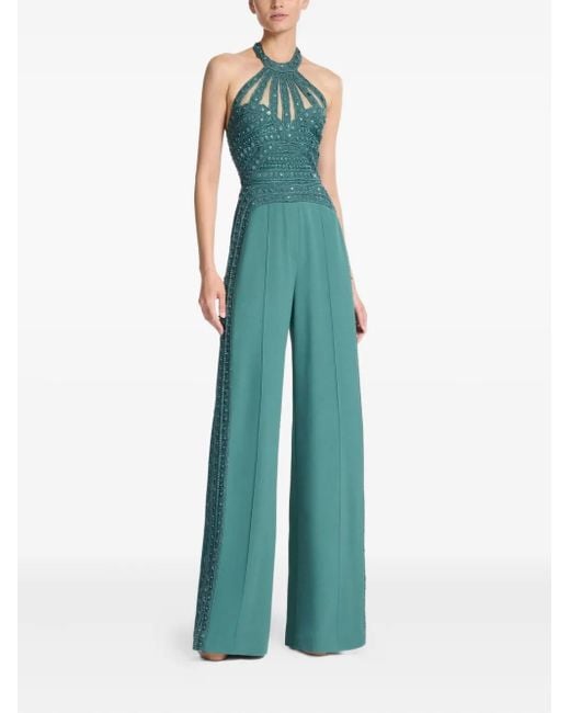 Elie Saab Green Beaded Jumpsuit