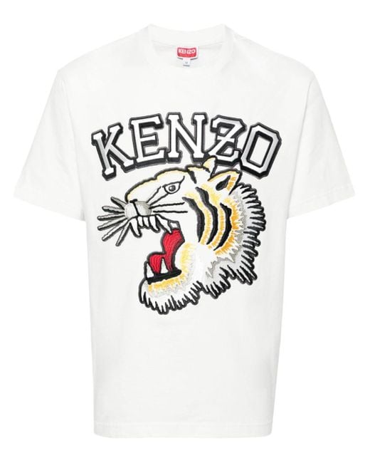KENZO Tiger Varsity T-Shirt in White für Herren
