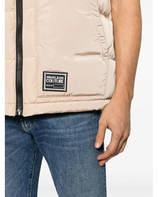 Versace Jeans Couture Natural Logo-Patch Quilted Gilet for men