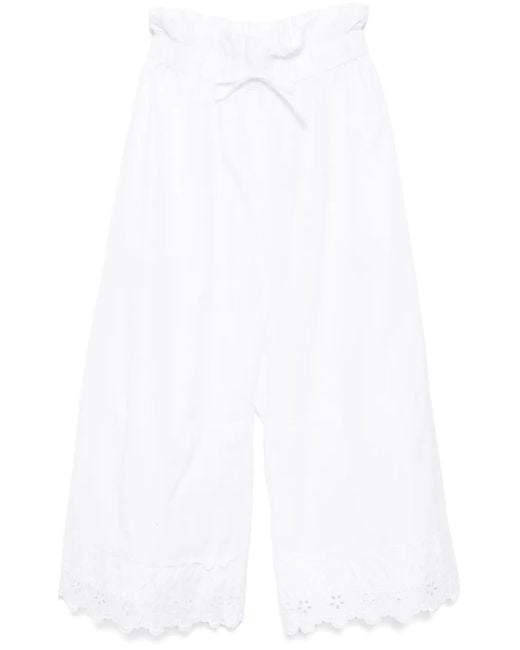 Pantaloni Crop Con Ruches di Simone Rocha in White