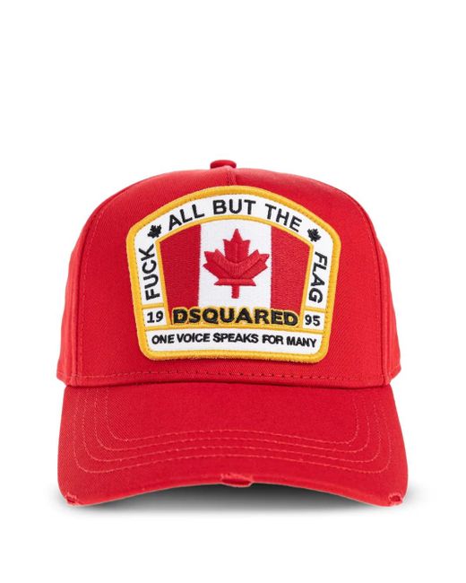 DSquared² Red Flag-Patch Baseball Cap