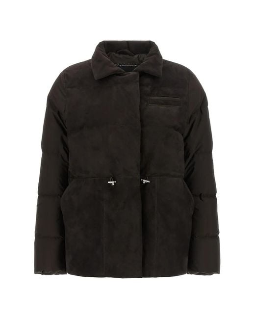 Kiton Black Drawstring Quilted Down Jacket