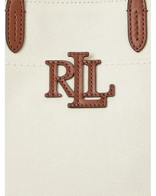 Ralph Lauren White Small Cameryn Logo-Detail Tote Bag
